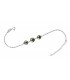 Bracelet chaine forcat argent + 3 perles de tahiti cerclees