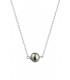 Collier chaine forcat argent + 1 perle de tahiti cerclee