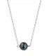 Collier chaine forcat argent + 1 perle de tahiti ronde