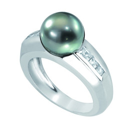Bague or 18 cts + perle de tahiti ronde