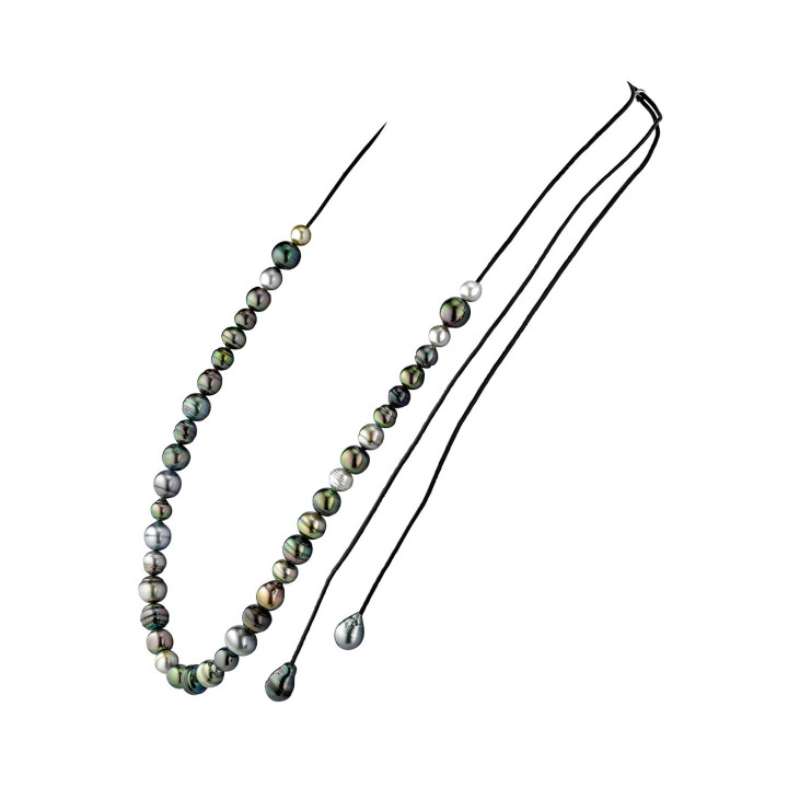NUANCIER LEATHER LONG NECKLACE