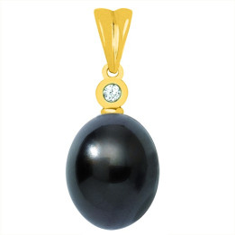 18ct gold pendant + Tahitian drop pearl