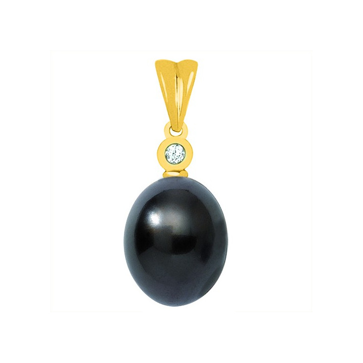 18ct gold pendant + Tahitian drop pearl