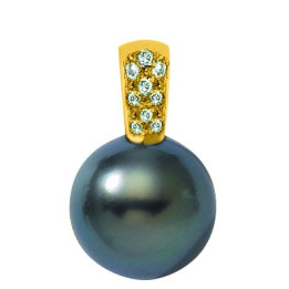 Pendentif or 18 cts +  perle de tahiti ronde