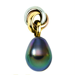 18ct gold pendant + Tahitian drop pearl
