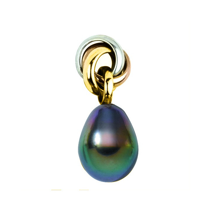 18ct gold pendant + Tahitian drop pearl
