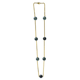 Collier or 18 cts + 7 perles de tahiti rondes