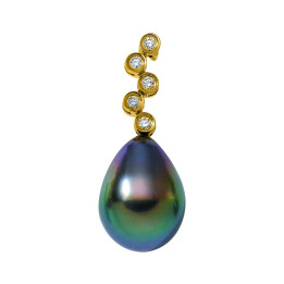 Pendentif or 18 cts + perle de tahiti poire