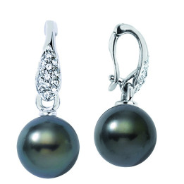 18ct gold pendant + round Tahitian pearl