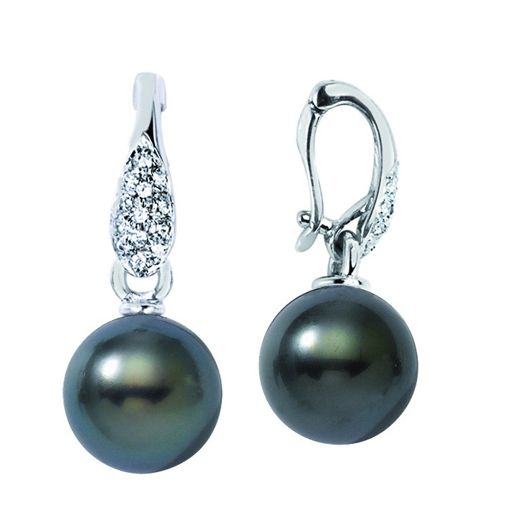 18ct gold pendant + round Tahitian pearl
