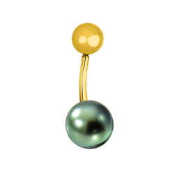 Piercing or 18 cts + perle de tahiti ronde