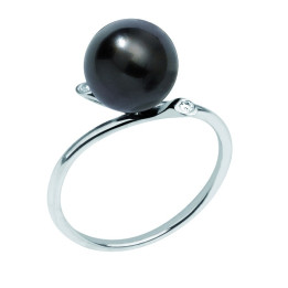 Bague or 18 cts + perle de tahiti ronde