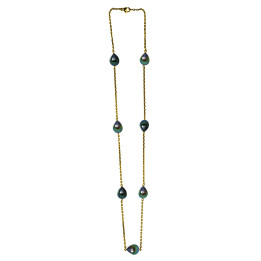 Collier or 18 cts + 7 perles de tahiti poires