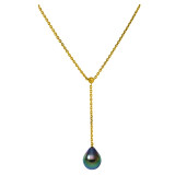 18ct gold necklace + 1 Tahitian drop pearl