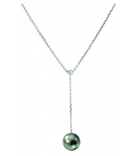 Collier or 18 cts + 1perle de tahiti ronde