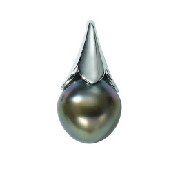 18ct gold pendant + Tahitian drop pearl