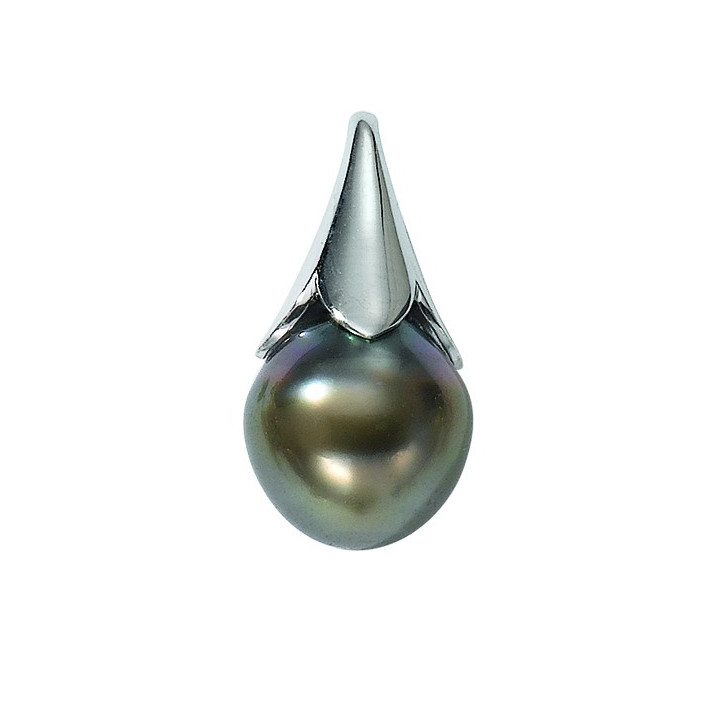 18ct gold pendant + Tahitian drop pearl