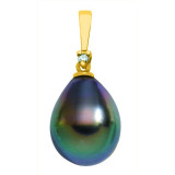 18ct gold pendant + Tahitian drop pearl