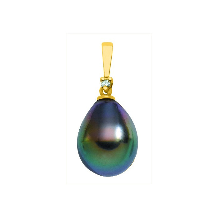 18ct gold pendant + Tahitian drop pearl