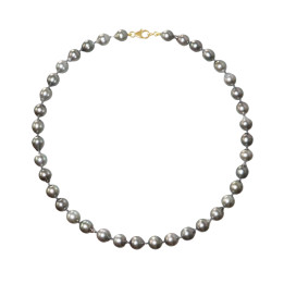 Strand of Tahitian drop pearls 8/10 mm 42 cm, 18ct gold lobster clasp