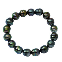 Circled Tahitian pearl bracelet 8/10 mm approx. 17 pearls