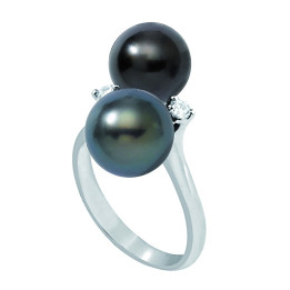 Bague or 18 cts + perle de tahiti ronde