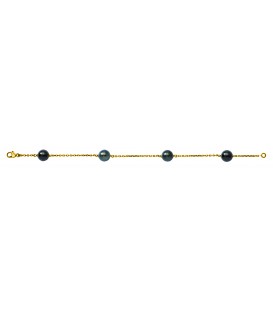 Bracelet or 18 cts + 4 perles de tahiti rondes