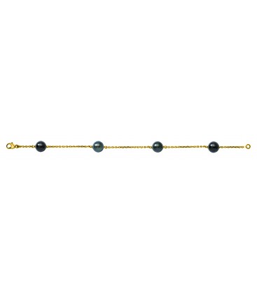 Bracelet or 18 cts + 4 perles de tahiti rondes