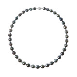 Strand of circled Tahitian pearls 8/10 mm silver magnetic clasp 42 cm
