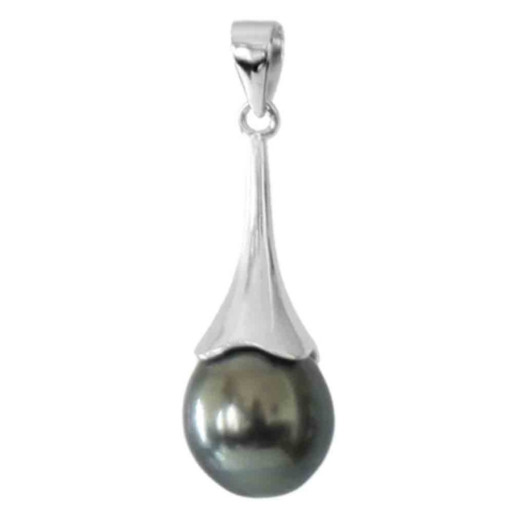 Silver pendant + 1 Tahitian drop pearl