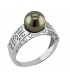 Bague argent + 1 perle de tahiti ronde