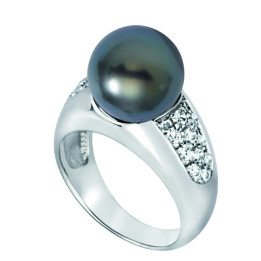 Bague or 18 cts + perle de tahiti ronde