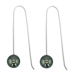 Boucle d'oreille argent + 2 perles de tahiti rondes