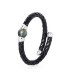 Bracelet cuir argent + 1 perle de tahiti cerclee