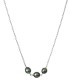 Collier chaine forcat argent + 3 perles de tahiti cerclees