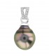 Pendentif argent + 1 perle de tahiti poire