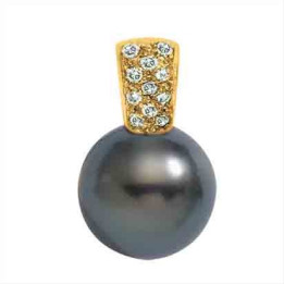 Pendentif or 18 cts +  perle de tahiti ronde