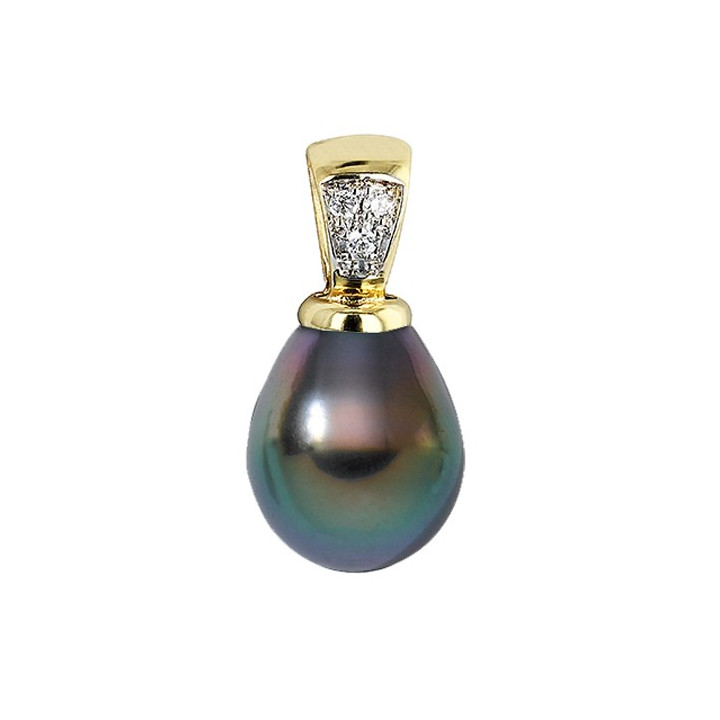 18ct gold pendant + Tahitian drop pearl