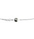 Cable omega argent + 1 perle de tahiti ronde